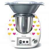 Stickers Thermomix TM5 Coeurs multicolor