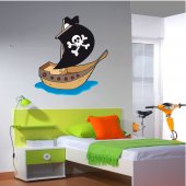 Vinilo infantil Barco pirata