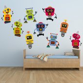 Wandsticker Roboter Set