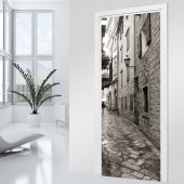 Adesivo per porte vicolo black & white