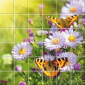 Butterfly Flowers - Tiles Wall Stickers