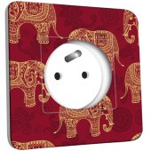 Prise décorée Motif Oriental Eléphants 1 