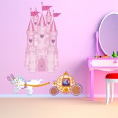 Autocollant Stickers enfant caleche et chateau