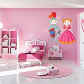 Autocollant Stickers enfant chevalier et princesse