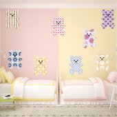 Autocollant Stickers enfant kit 9 oursons