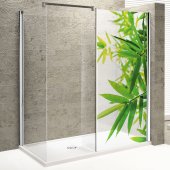 Stickers Paroi de douche semi translucide feuilles