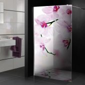 Stickers Paroi de douche semi translucide orchidée 2