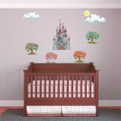 Autocollant Stickers enfant paysage chateau