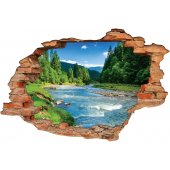 Stickers Trompe l'oeil 3D fleuve