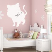 Wandtattoo Velleda weisse Tafel Katze