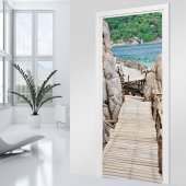 Wooden Pontoon Door Stickers