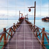 Wooden Pontoon - Tiles Wall Stickers