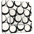 Interrupteur Décoré Double Va et Vient -  Design Ronds Black&White 