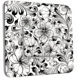 Interrupteur Décoré Double Va et Vient - Fleurs design Black&White 