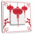 Interrupteur Décoré Double Va et Vient - Motif Chinois Lampions 1 