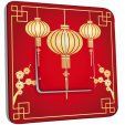 Interrupteur Décoré Double Va et Vient -  Motif Chinois Lampions 