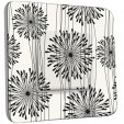 Interrupteur Décoré Poussoir - Fleurs design Black&White 1