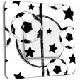 Interrupteur Décoré Poussoir - Foot Design Black&White Etoiles