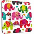 Interrupteur Décoré Poussoir - Motif Eléphants Enfant