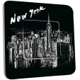 Interrupteur Décoré Poussoir - New York  Black&White 1