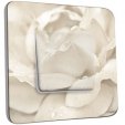 Interrupteur Décoré Poussoir - Pétales de Fleurs Blanc Zoom