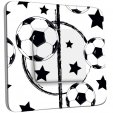 Interrupteur Décoré Simple - Foot Design Black&White Etoiles