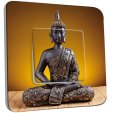 Interrupteur Décoré Simple Va et Vient - Statue Bouddha Or