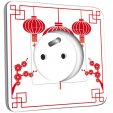 Prise décorée - Motif Chinois Lampions 1 