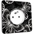 Prise décorée - Papillons Black&White Abstrait