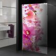 Stickers Paroi de douche semi translucide fleurs