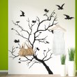 Stickers porte manteau arbre oiseaux