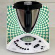 Stickers Thermomix TM 31 Damier turquoise 
