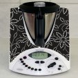 Stickers Thermomix TM 31 Fleur graphique noire 