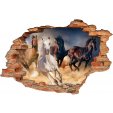 Stickers Trompe l'oeil 3D Chevaux 3