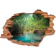 Stickers Trompe l'oeil 3D foret lac