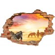 Stickers Trompe l'oeil 3D Savane