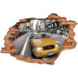 Stickers Trompe l'oeil 3D taxi jaune