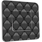 Interrupteur Décoré Poussoir Imitation Cuir Matelassée 01