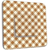 Interrupteur Décoré Poussoir Motif Careaux Marrons