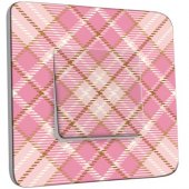 Interrupteur Décoré Poussoir Motif Carreaux Roses 2