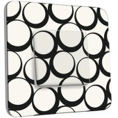 Interrupteur Décoré Simple Design Ronds Black&White