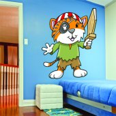 Autocollant Stickers enfant chat pirate