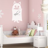 Wandtattoo Velleda weisse Tafel Katze