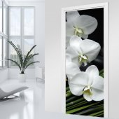 Adesivo per porte - orchidea bianca
