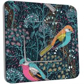 Interrupteur Décoré Double va et vient Fleurs Oiseaux Abstrait 12 