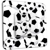 Interrupteur Décoré Double va et vient  Foot Black&White Design 