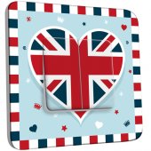 Interrupteur Décoré Double va et vient London Coeur Drapeau 1 