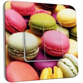 Interrupteur Décoré double va et vient  Macarons 01