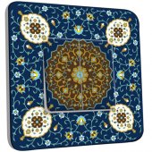 Interrupteur Décoré Double va et vient Motif Oriental Bleu Mosaïque 