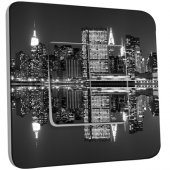 Interrupteur Décoré double va et vient  New York Manhatan Black&White